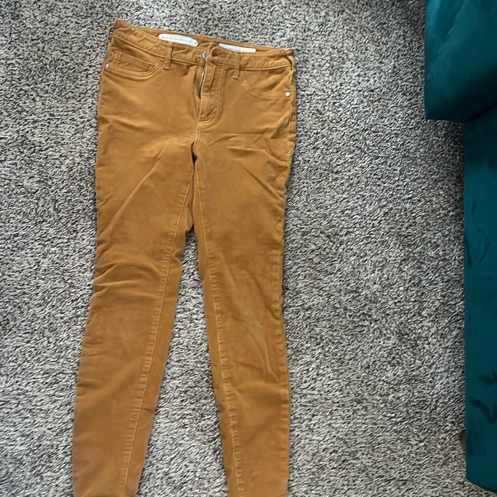 Orange, yellow, ribbed skinny jeans